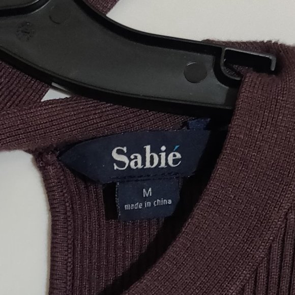 Sabie Brown Long-Sleeve Knit Dress, Size M - Picture 4 of 4